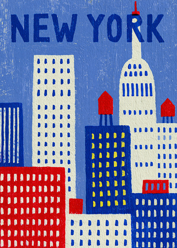 Cuadro de ciudades New York ilustrado