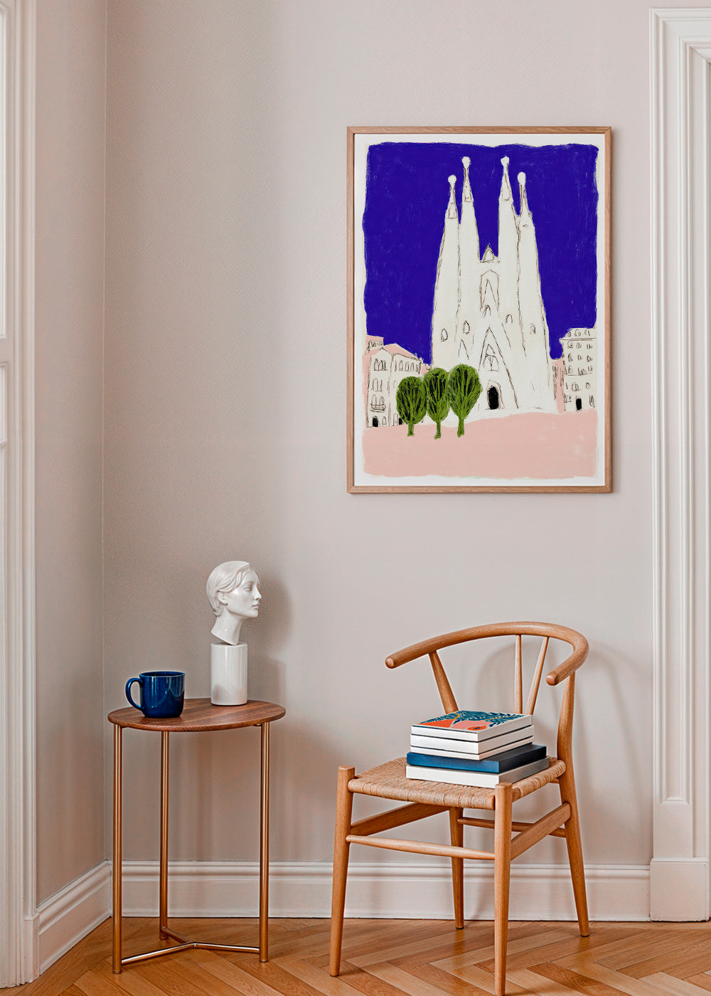 Cuadro de ciudades: Sagrada Familia nocturna ilustrada – Product1