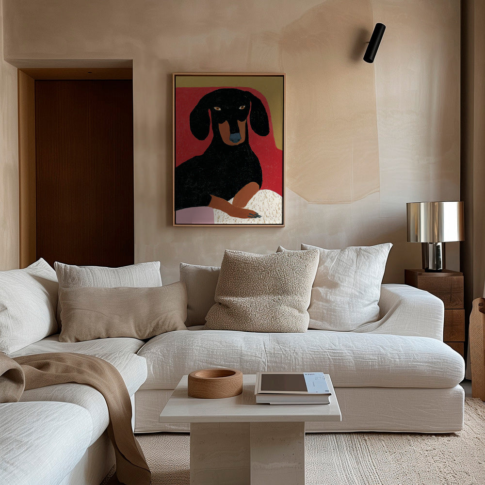 Cuadro perro salchicha negro estilizado – Canvas2
