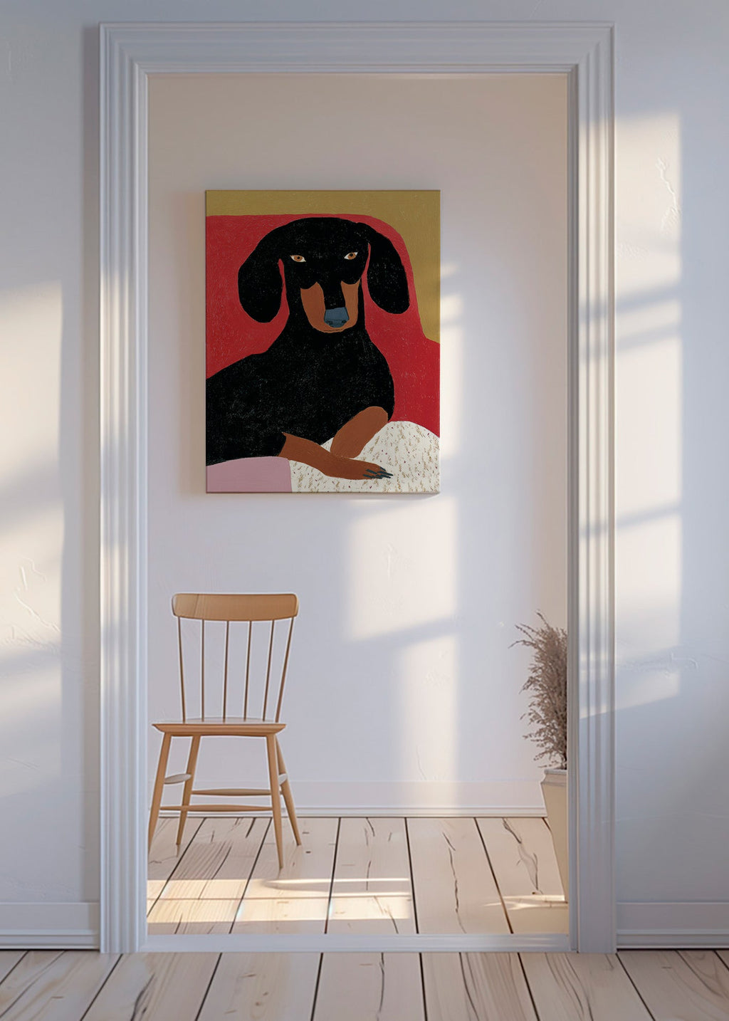 Cuadro perro salchicha negro estilizado – Canvas