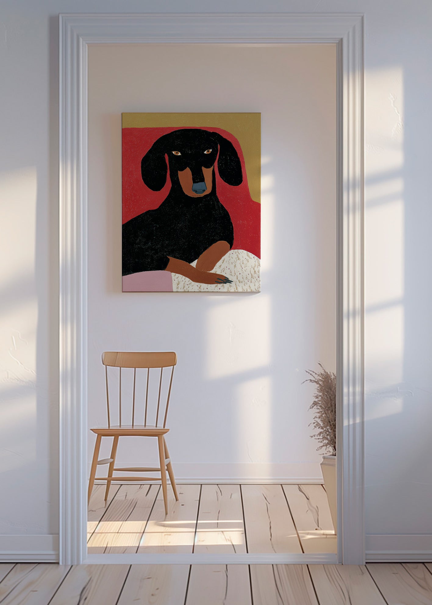 Cuadro perro salchicha negro estilizado – Canvas