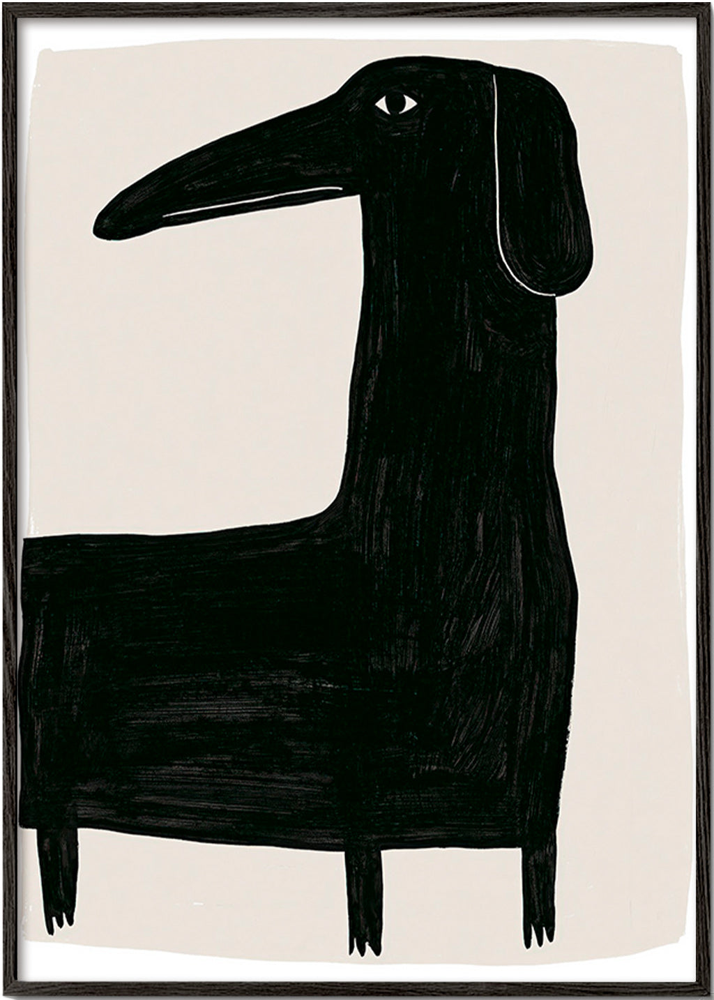 Cuadro perro negro estilizado de perfil – Black Frame