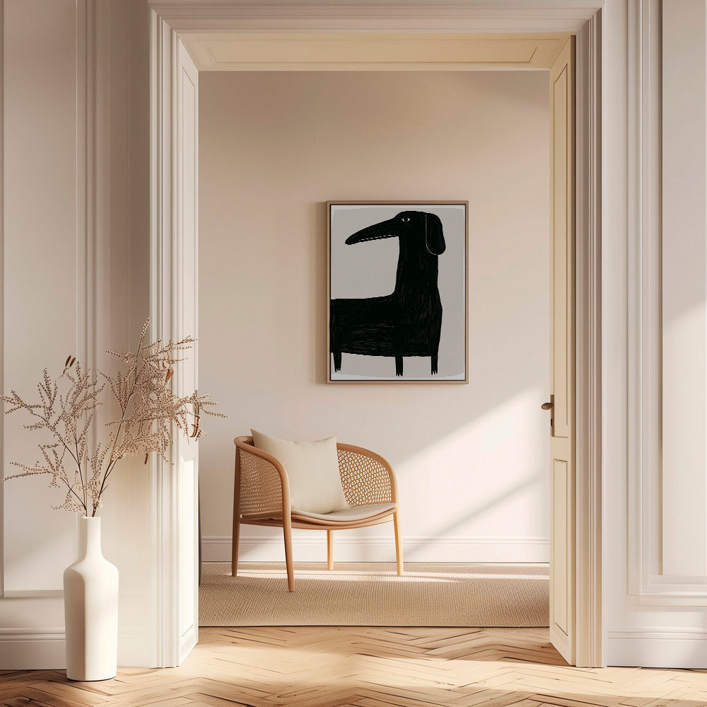Cuadro perro negro estilizado de perfil – Canvas1