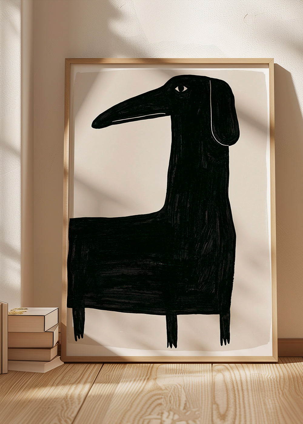 Cuadro perro negro estilizado de perfil – Product1
