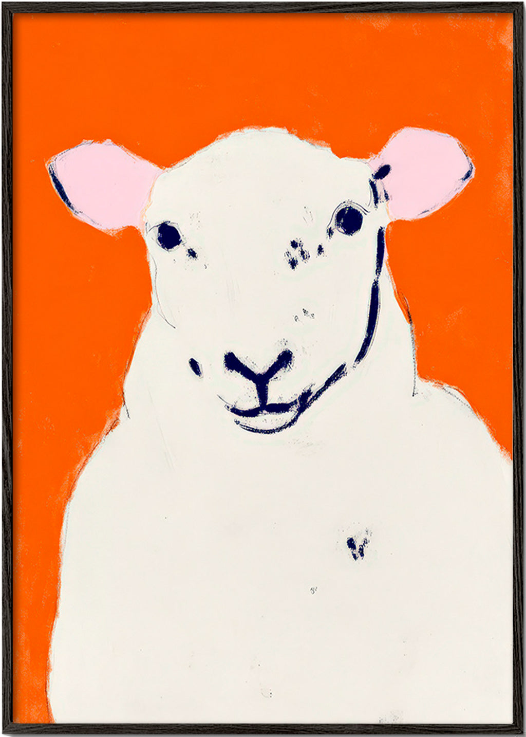 Cuadro oveja blanca minimalista – Black Frame