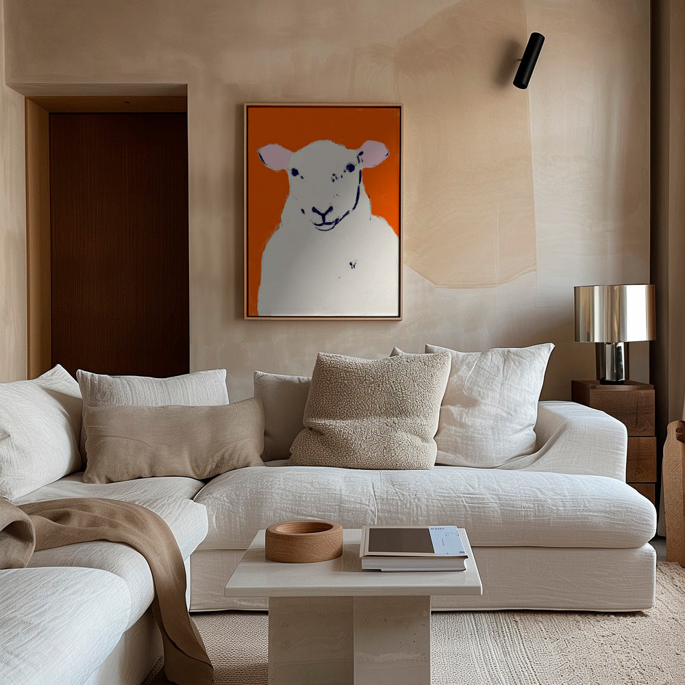 Cuadro oveja blanca minimalista – Canvas1