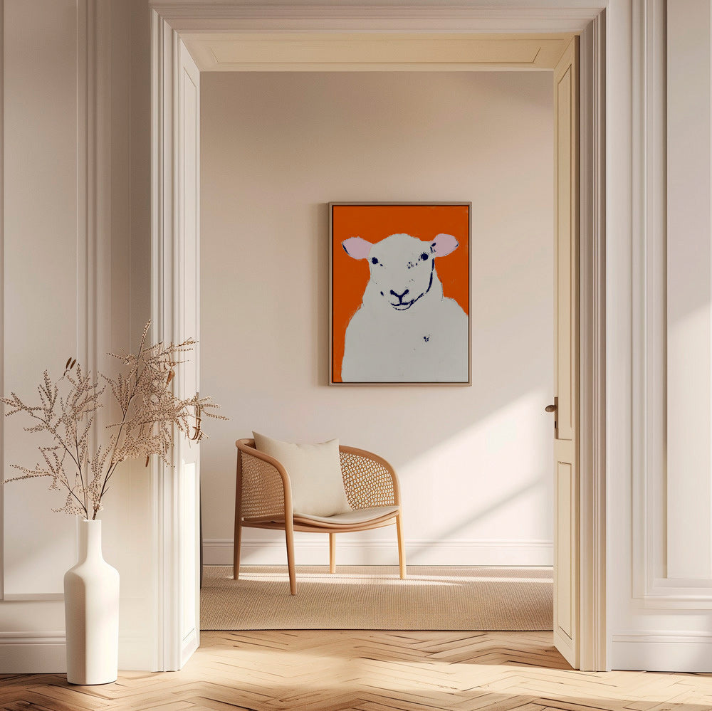 Cuadro oveja blanca minimalista – Canvas2