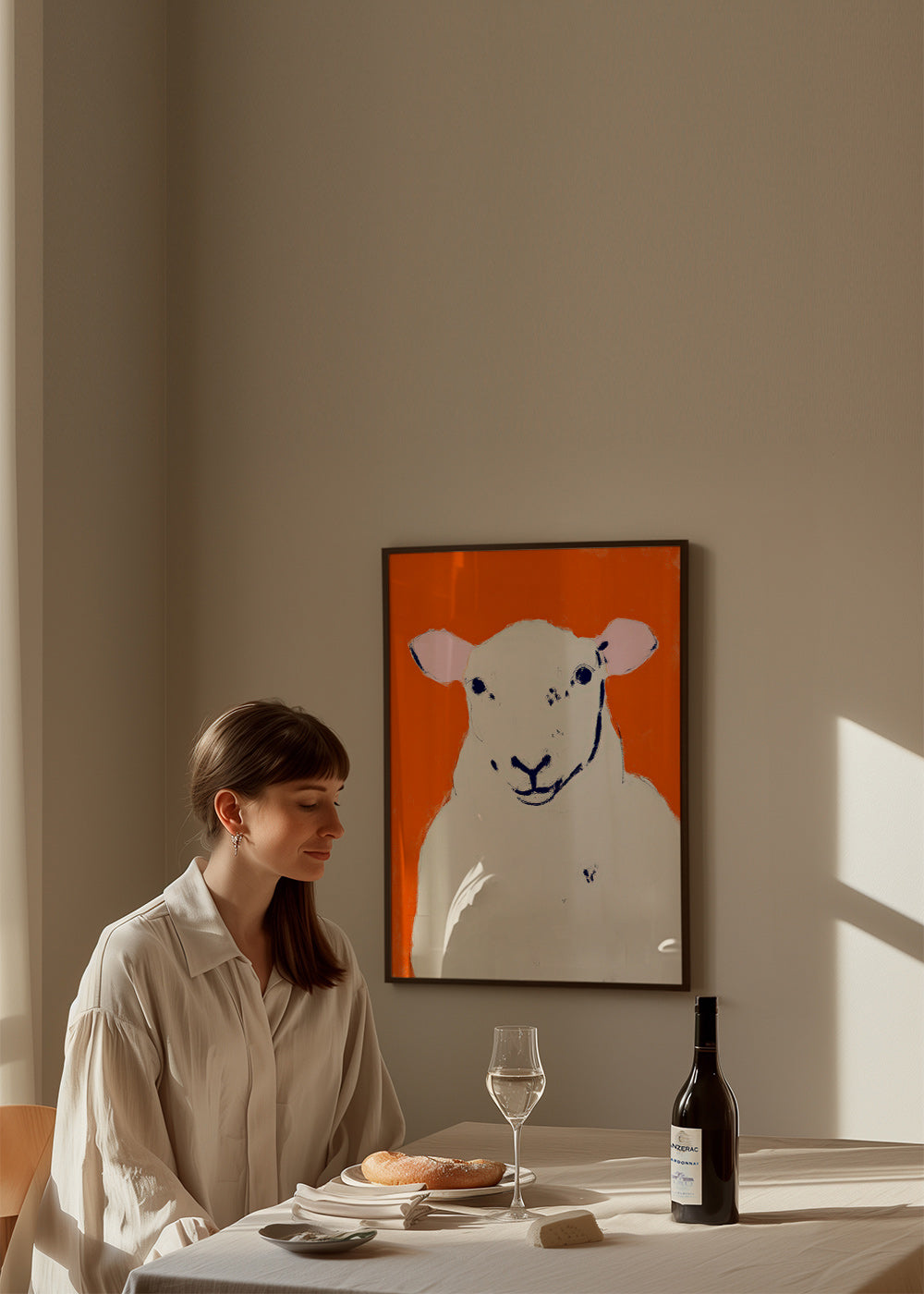 Cuadro oveja blanca minimalista – Product1