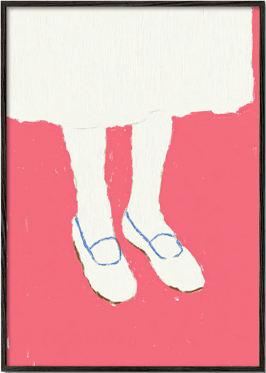 Ilustración de piernas con zapatillas rosas – Black Frame