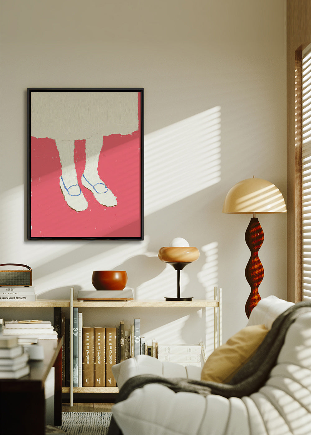 Ilustración de piernas con zapatillas rosas – Canvas1