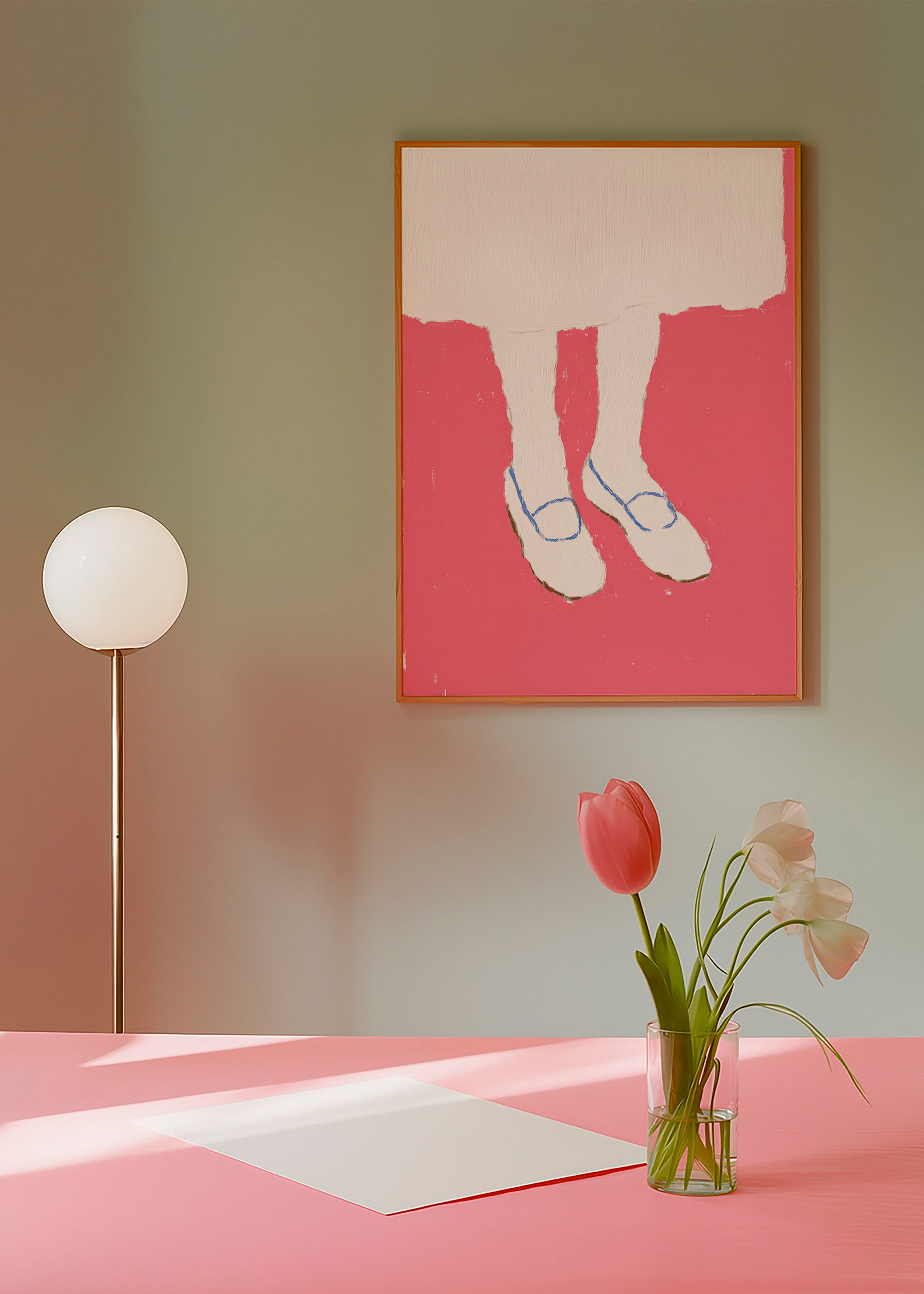 Ilustración de piernas con zapatillas rosas – Product2