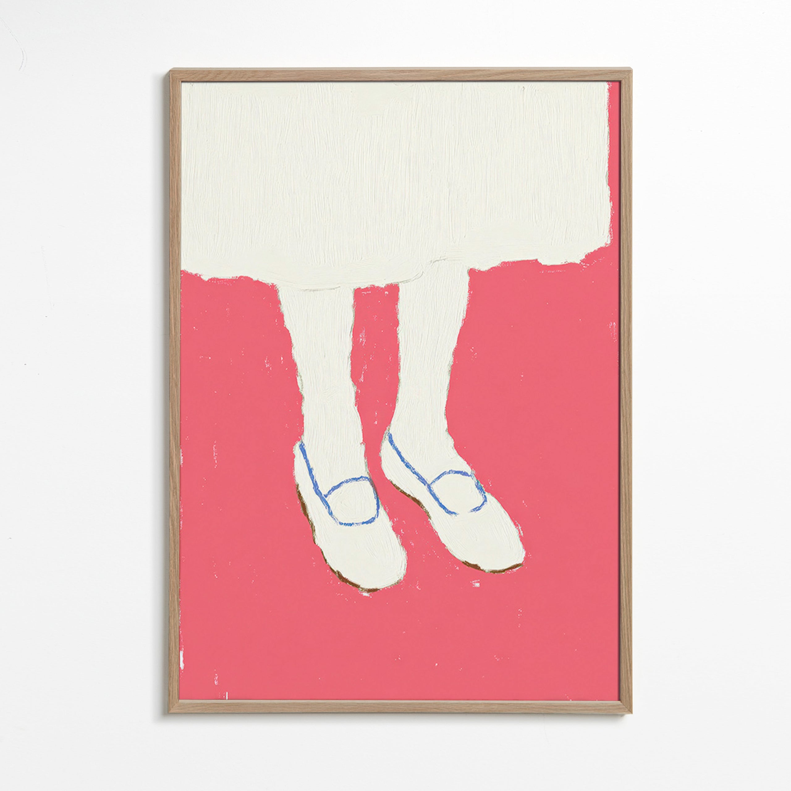 Ilustración de piernas con zapatillas rosas – Oak Frame