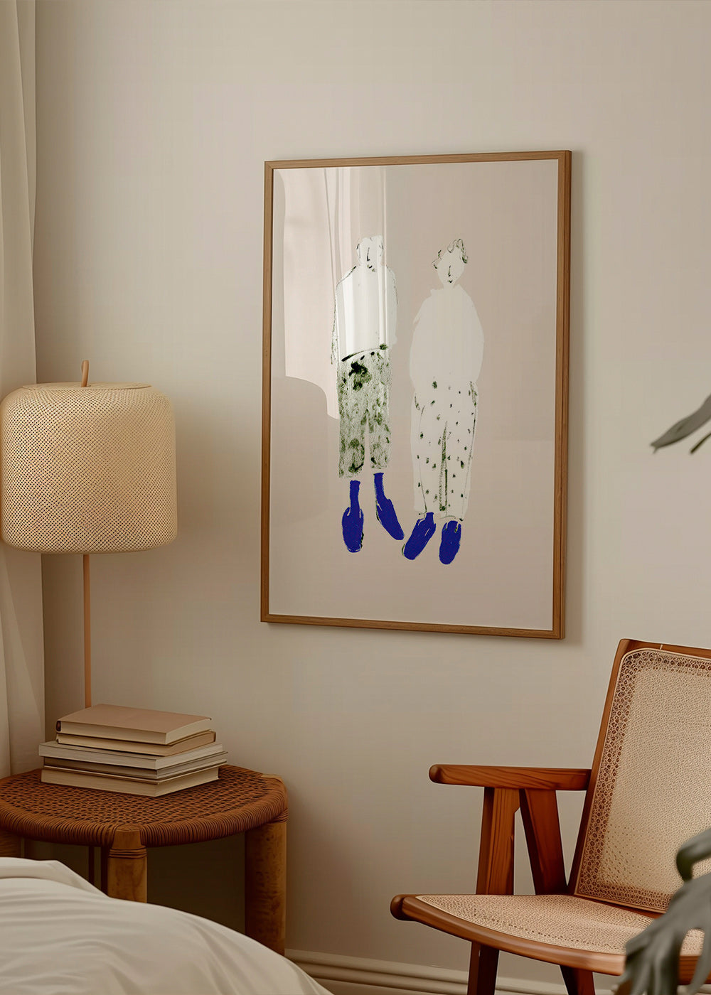 Ilustración de pareja minimal con botas azules – Product2