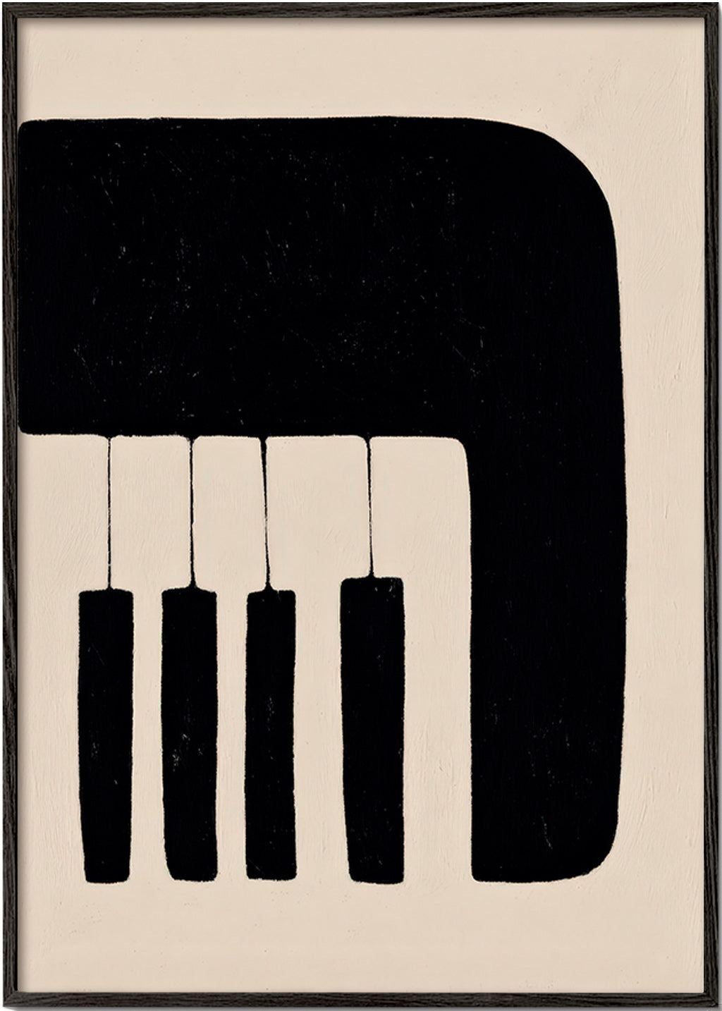 Cuadro minimalista de teclas de piano – Black Frame