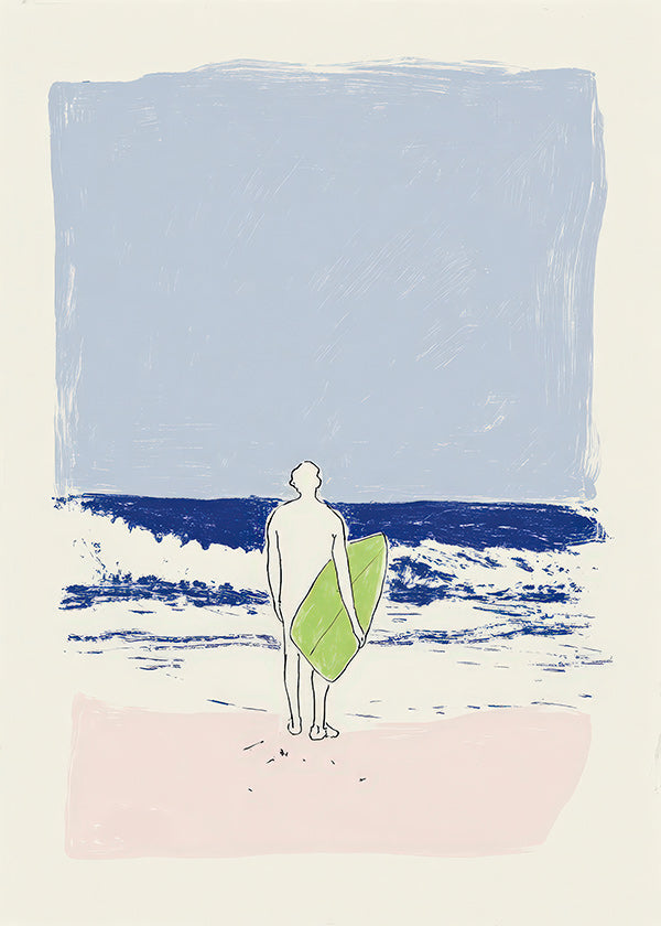 Ilustración surfista minimal