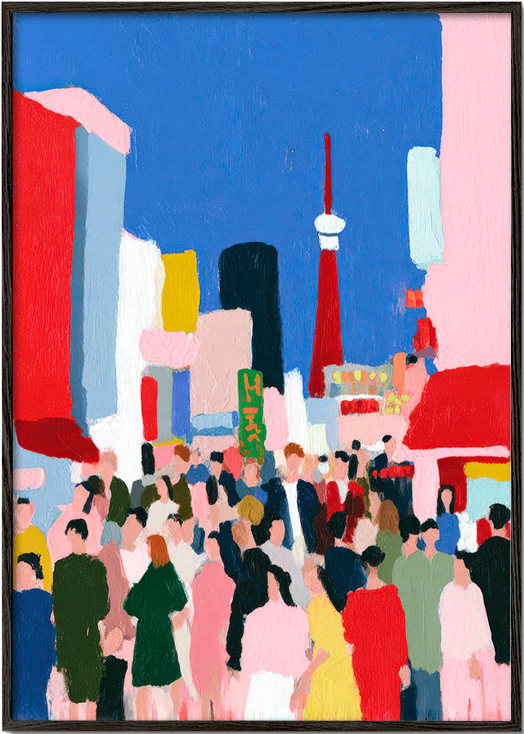 Cuadro de ciudades Tokyo colorista – Black Frame