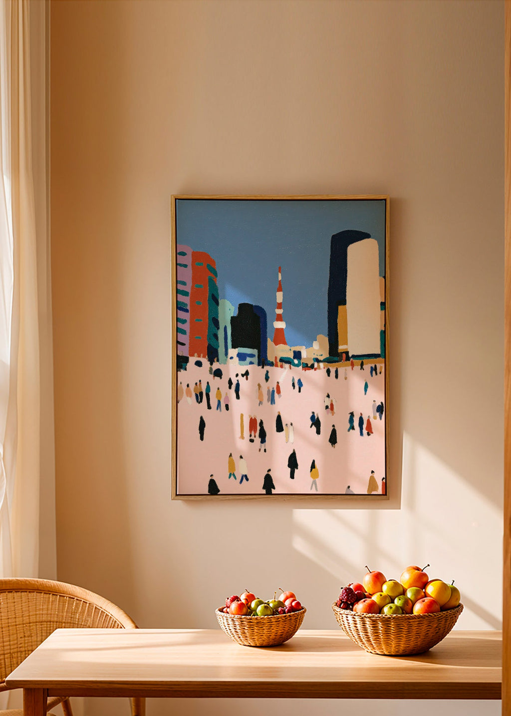 Cuadro de ciudades con multitud estilizada – Canvas2