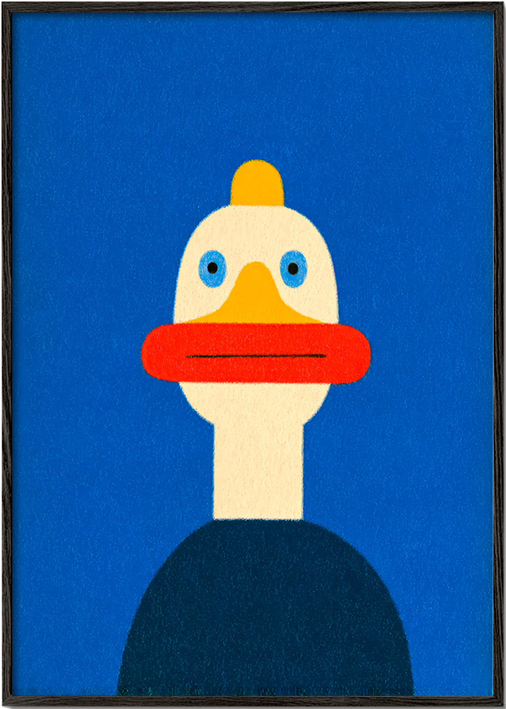 Cuadro pato azul ilustrado – Black Frame