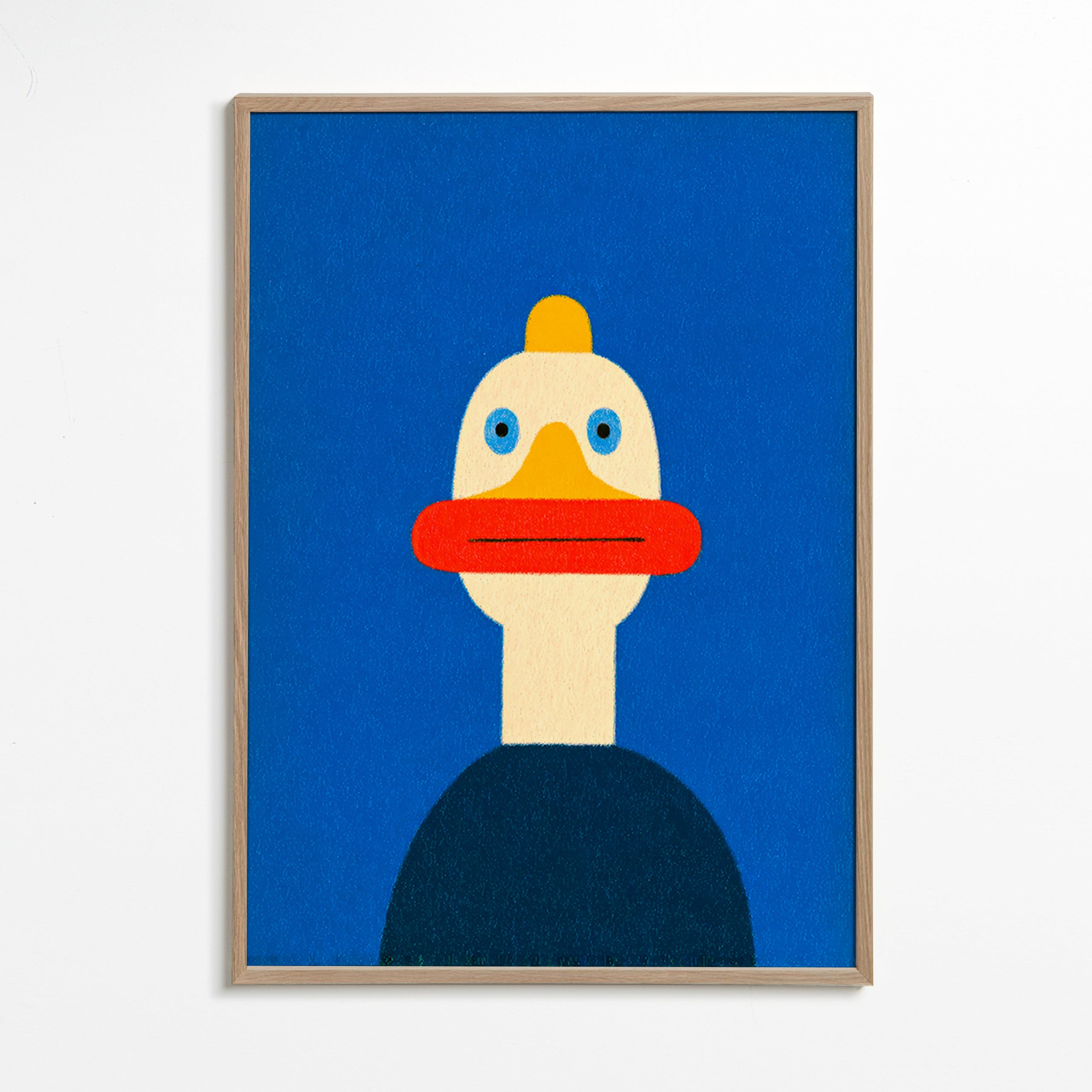 Cuadro pato azul ilustrado – Oak Frame