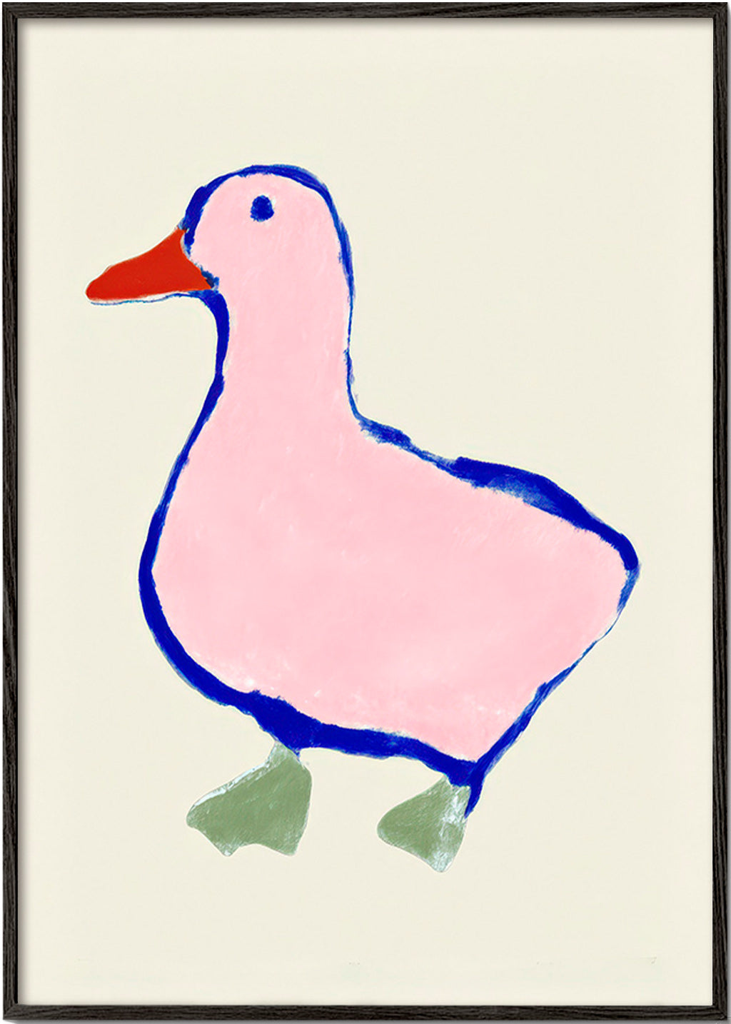 Lámina infantil: pato rosa sencillo – Black Frame