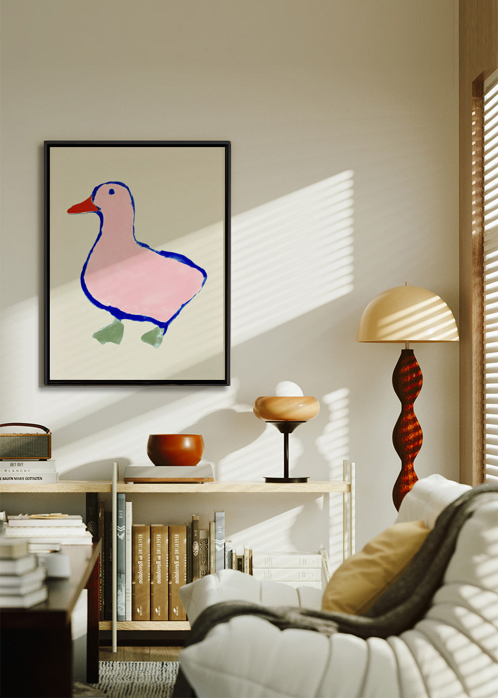 Lámina infantil: pato rosa sencillo – Canvas2