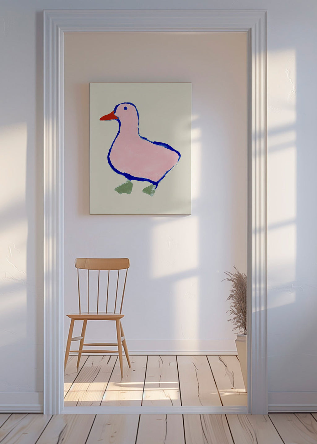 Lámina infantil: pato rosa sencillo – Canvas