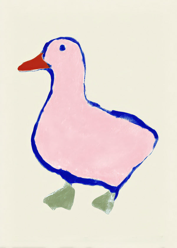 Lámina infantil: pato rosa sencillo