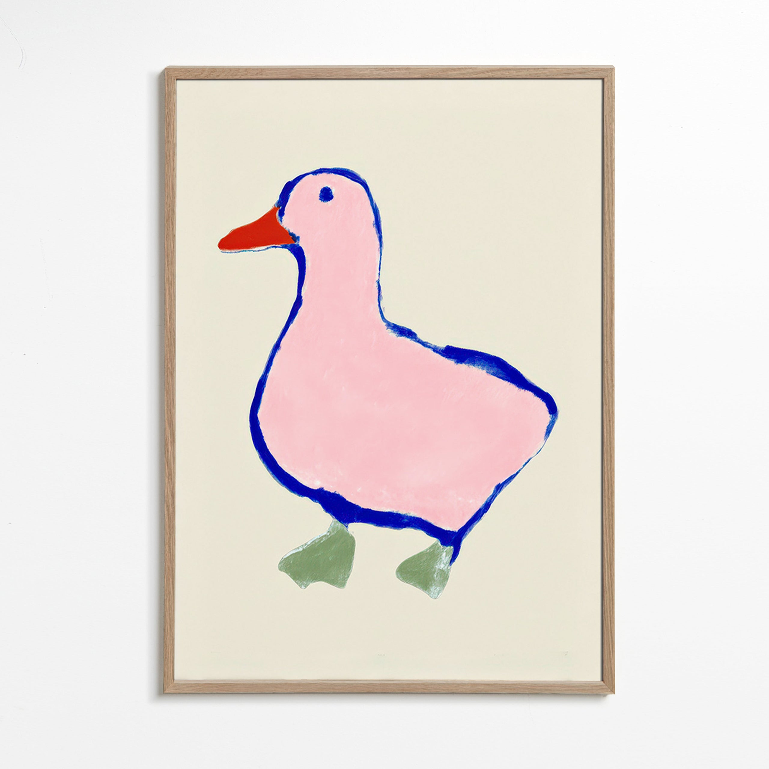 Lámina infantil: pato rosa sencillo – Oak Frame