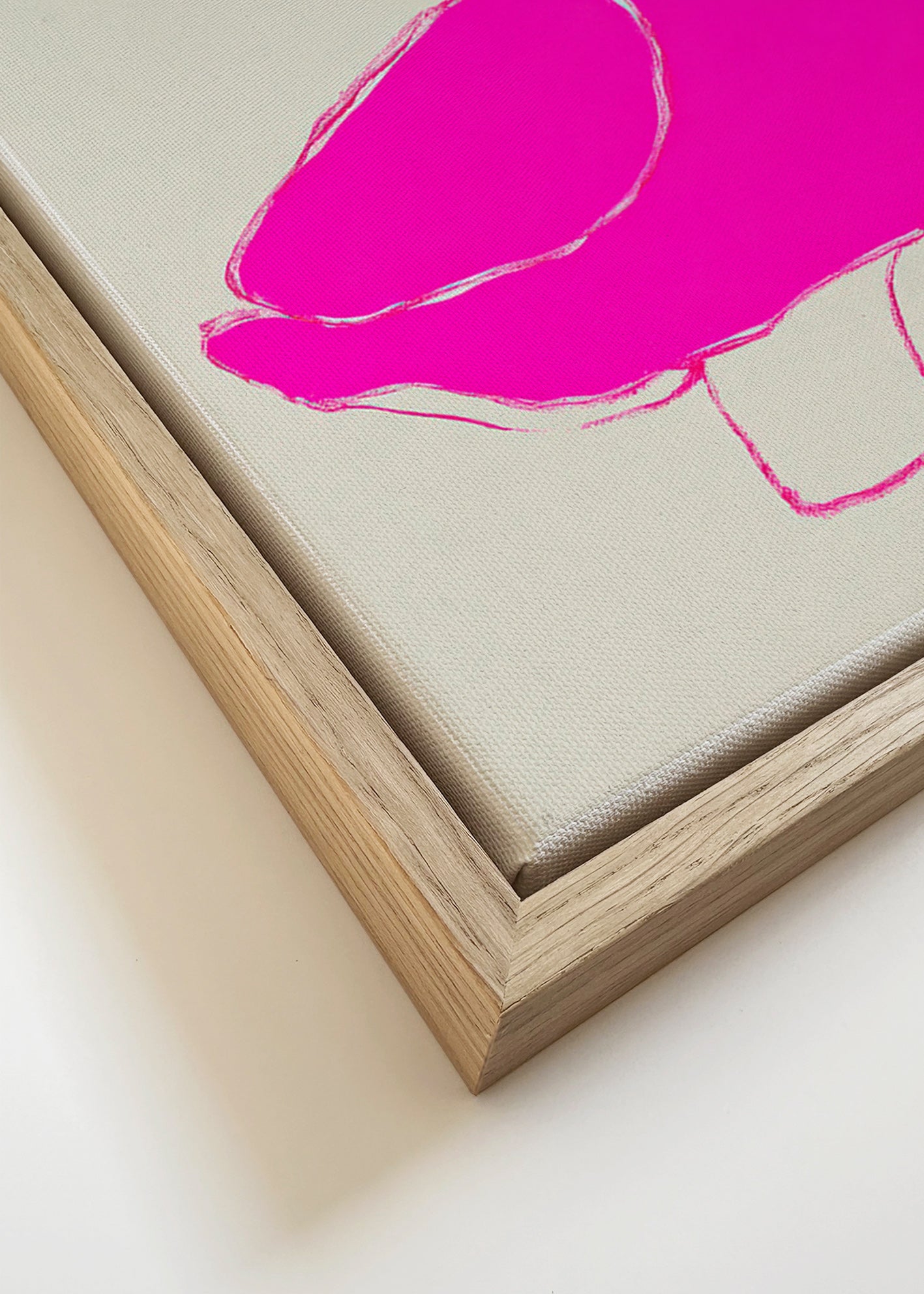Cuadro pato rosa minimalista – Canvas detail