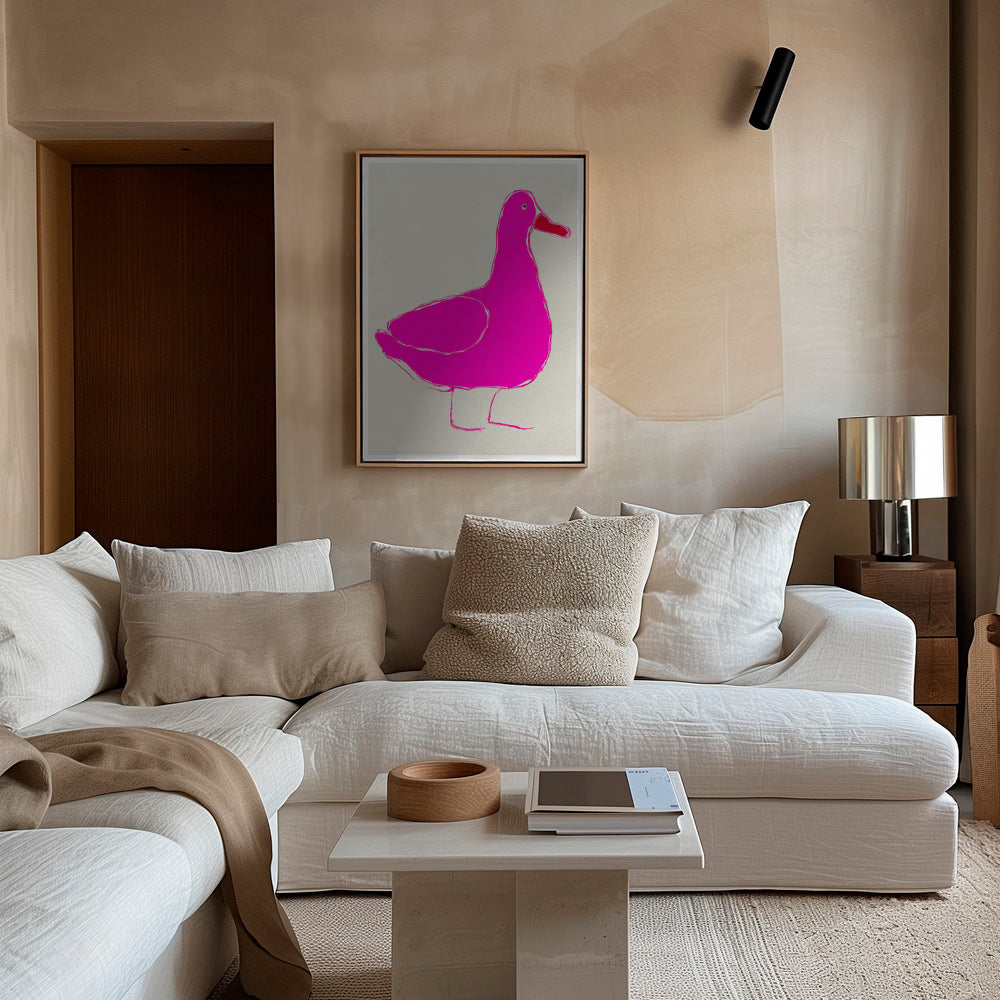 Cuadro pato rosa minimalista – Canvas1