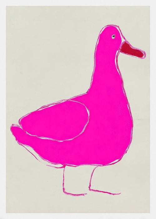 Cuadro pato rosa minimalista