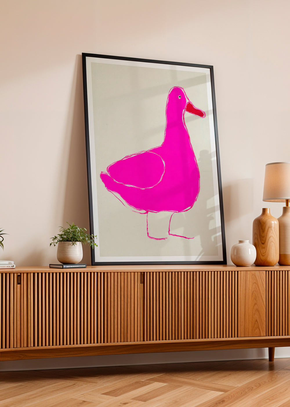 Cuadro pato rosa minimalista – Product1