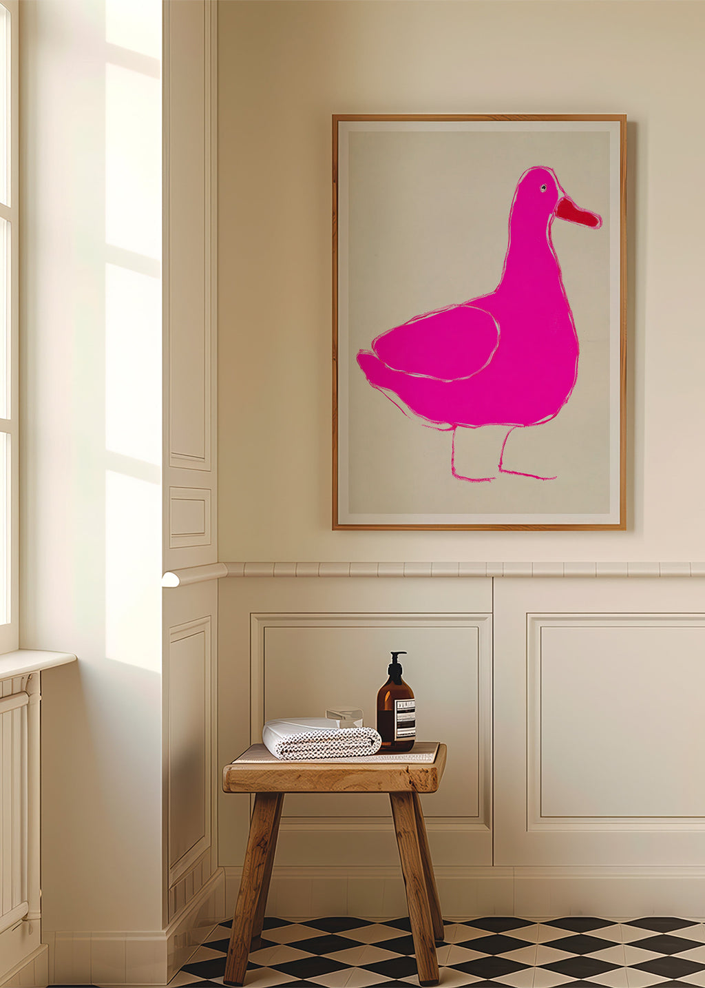 Cuadro pato rosa minimalista – Product2