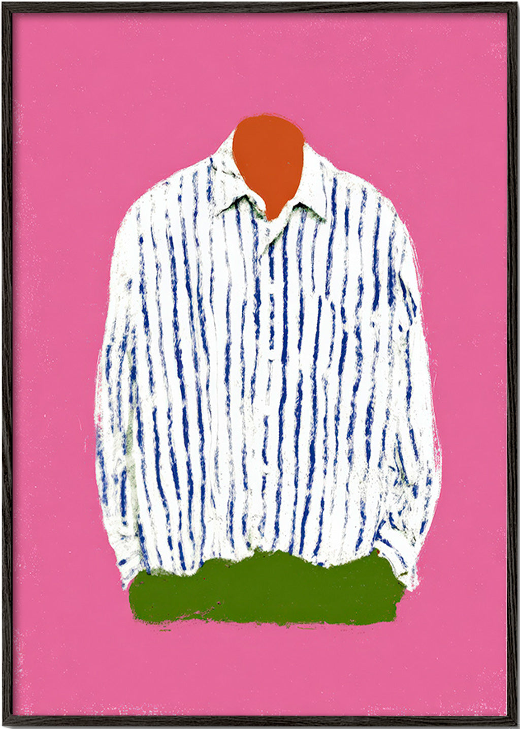 Ilustración camisa a rayas sobre fondo rosa – Black Frame