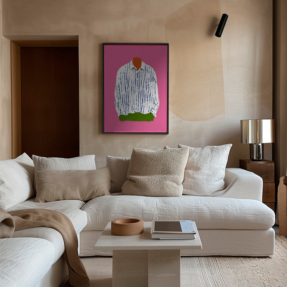 Ilustración camisa a rayas sobre fondo rosa – Canvas2