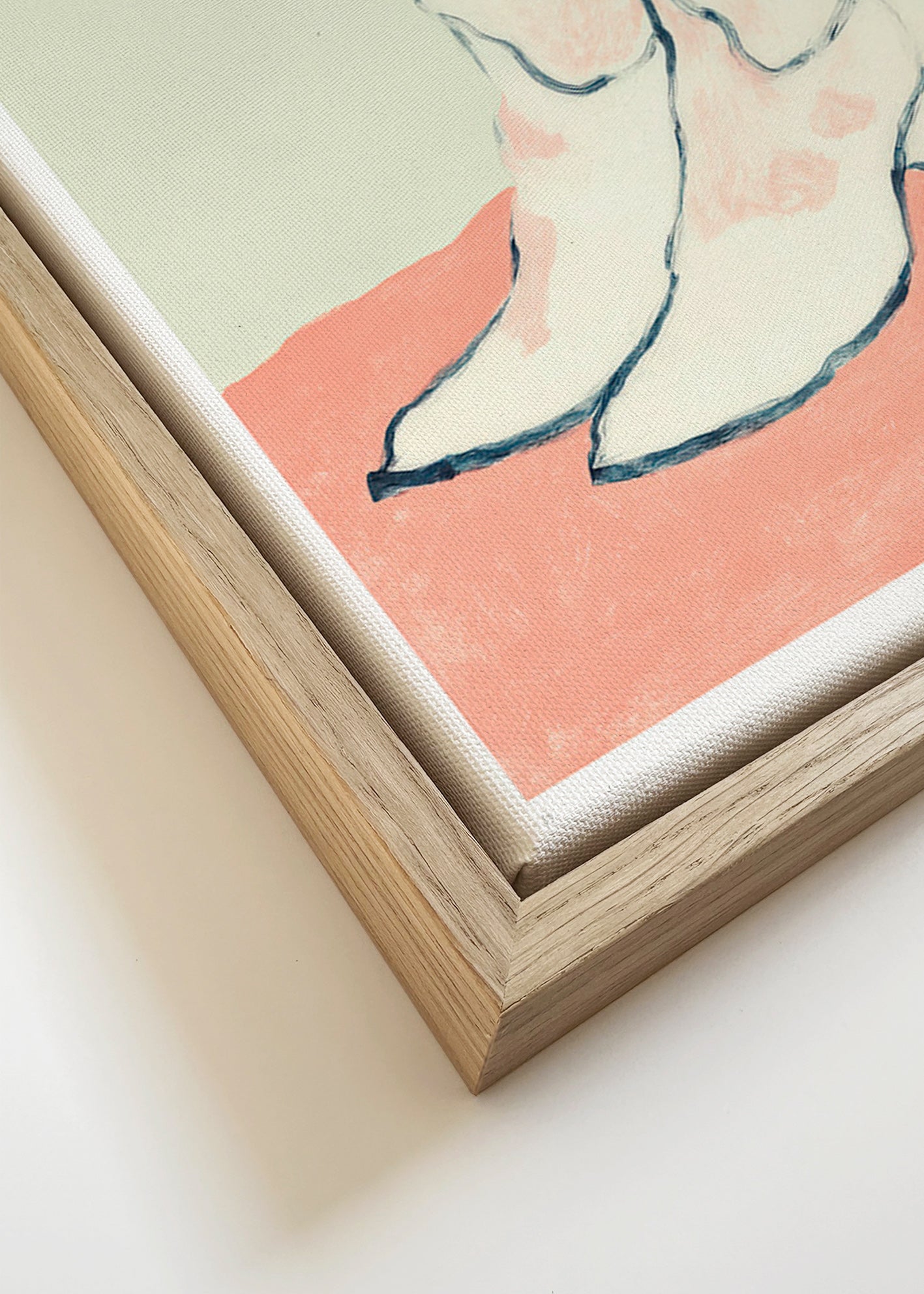 Ilustración botas blancas sobre fondo pastel – Canvas detail