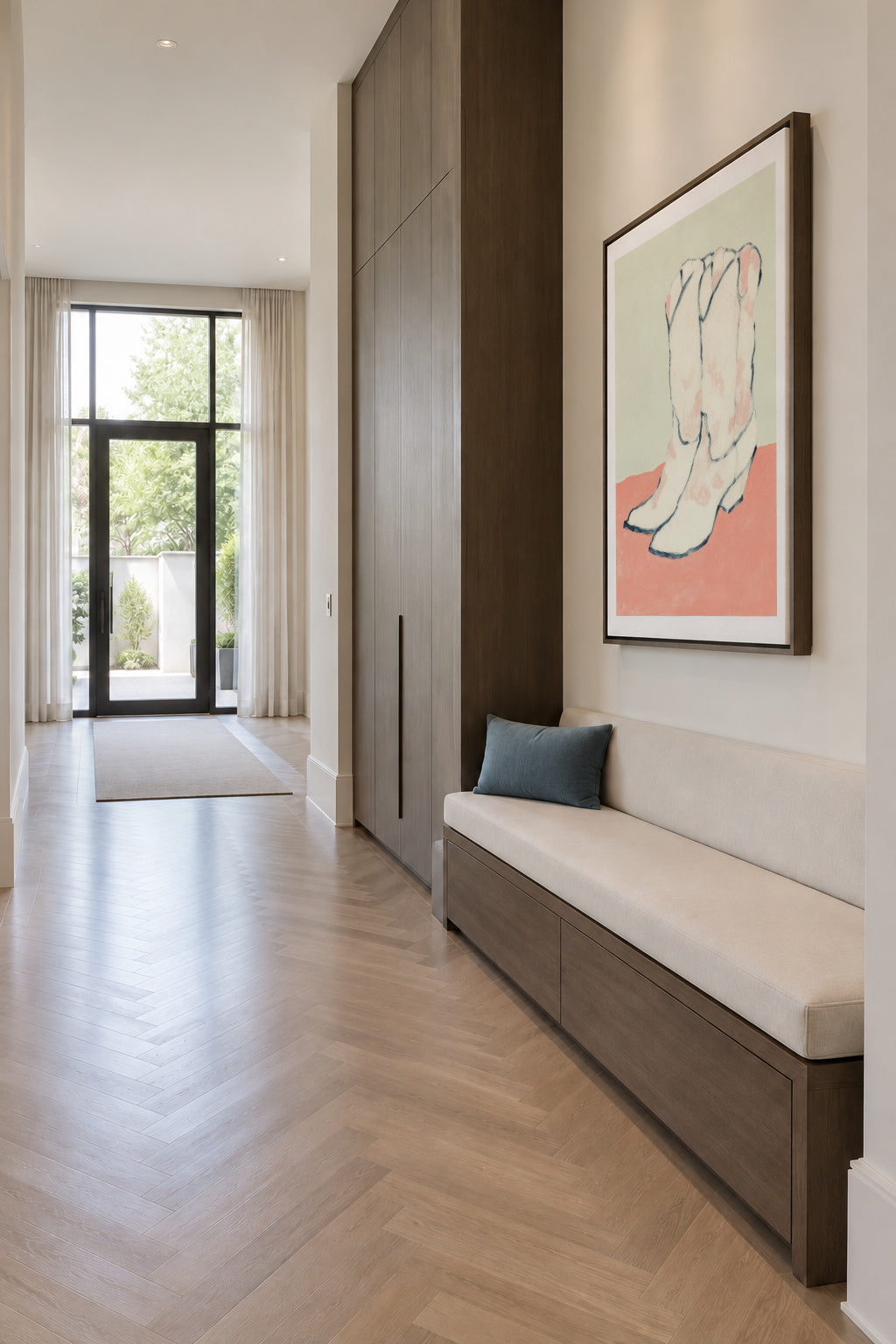 White Boots - Framed canvas in an interior