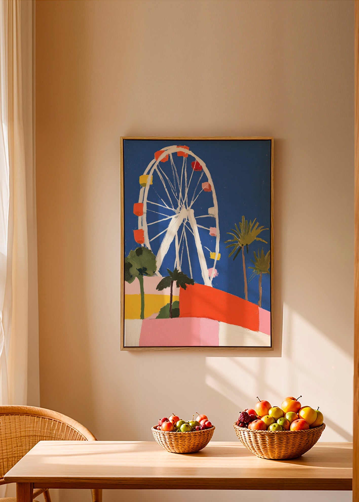 Cuadro de ciudades con noria colorida – Canvas2