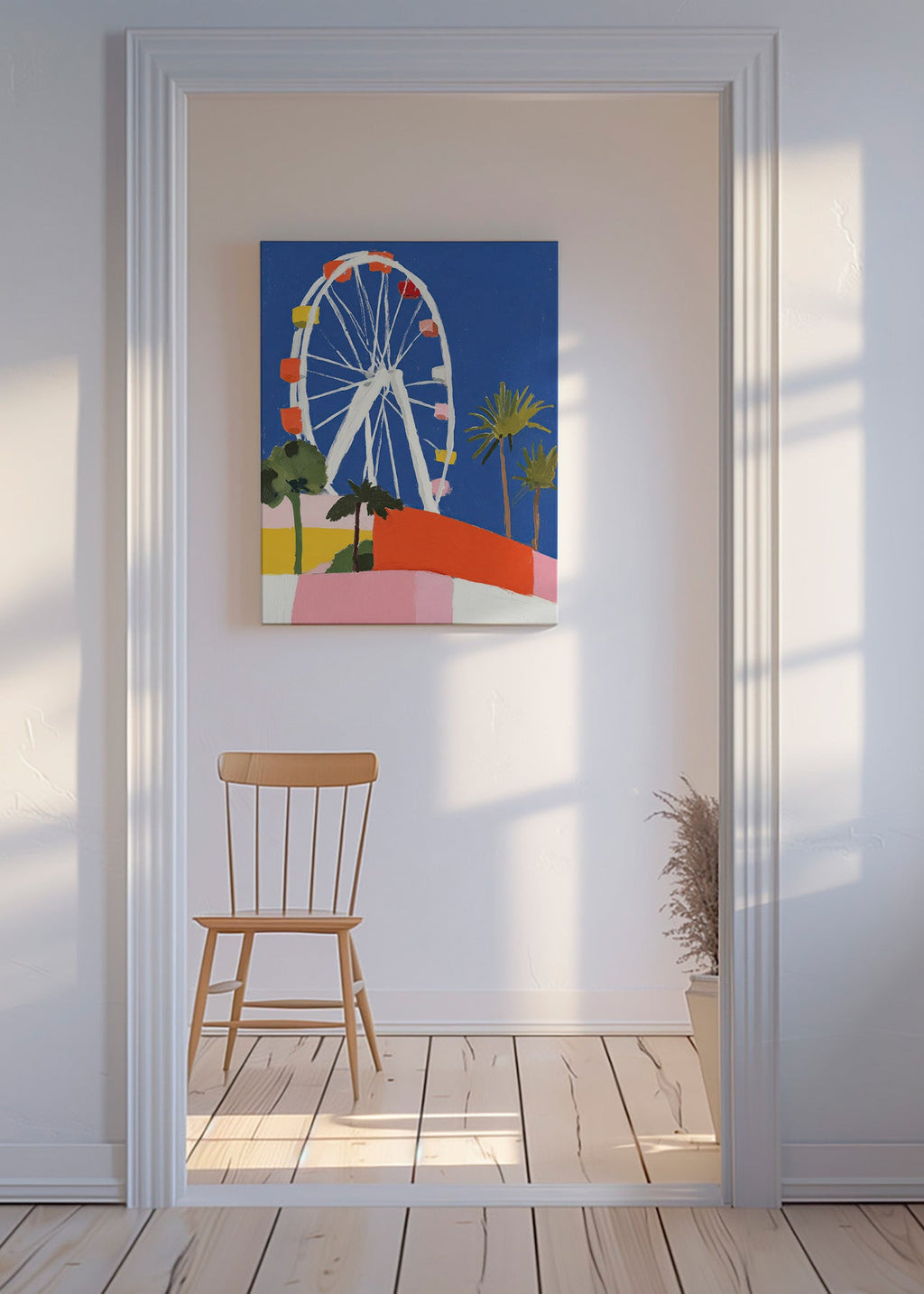 Cuadro de ciudades con noria colorida – Canvas