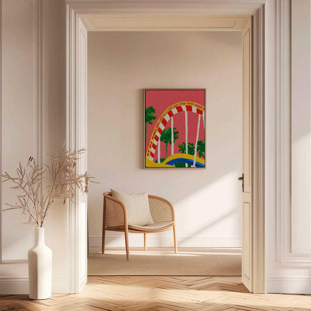 Lámina botánica con palmeras y arco colorido – Canvas2