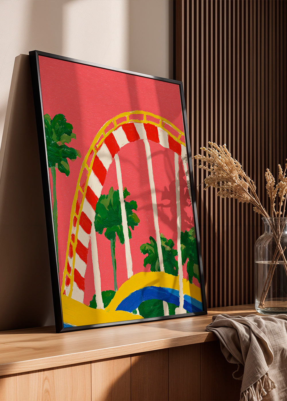 Lámina botánica con palmeras y arco colorido – Product3