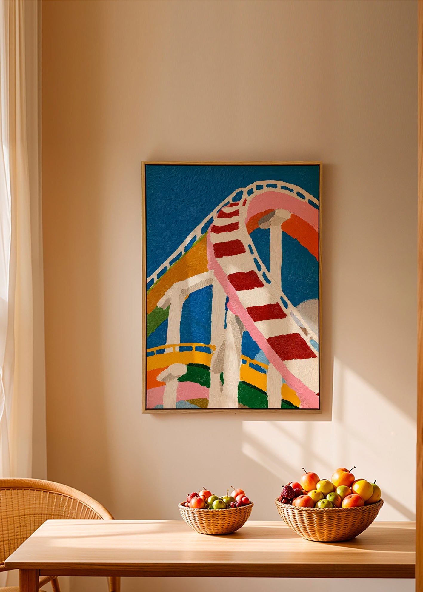 Ilustración de montaña rusa en colores – Canvas2