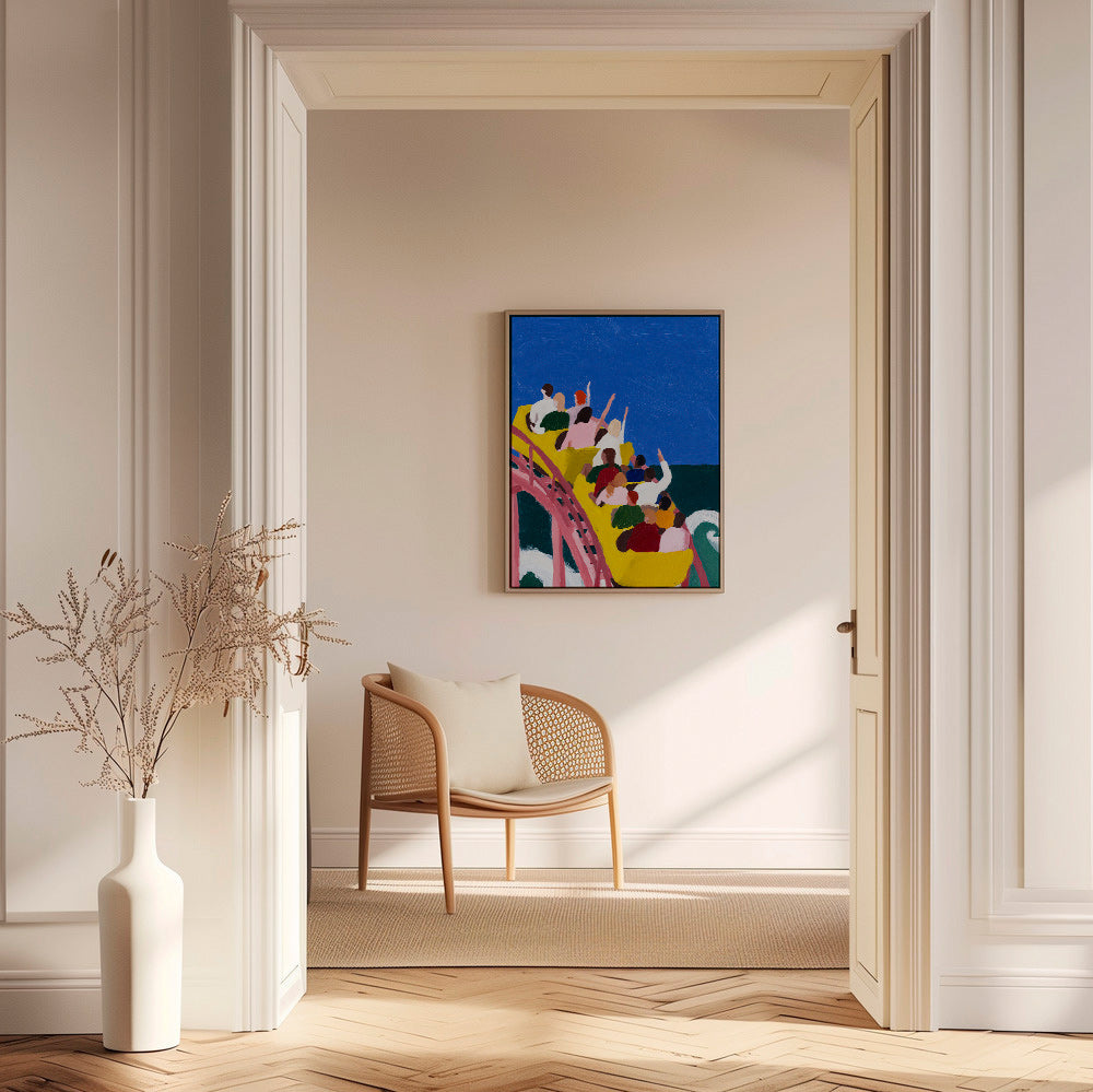 Ilustración de montaña rusa junto al mar – Canvas2