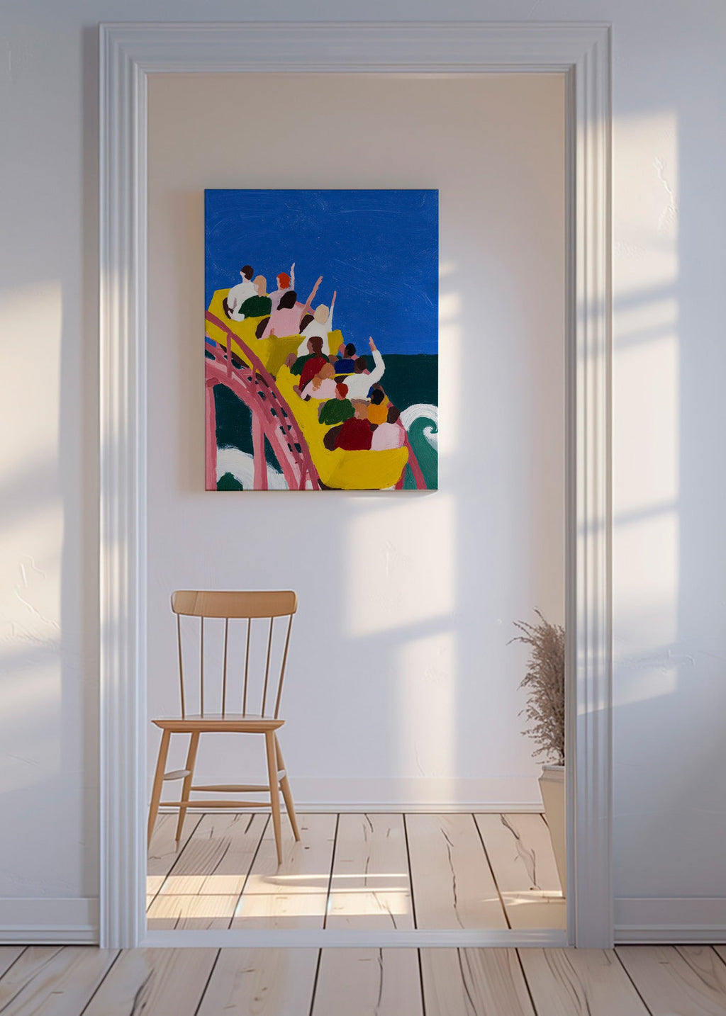 Ilustración de montaña rusa junto al mar – Canvas