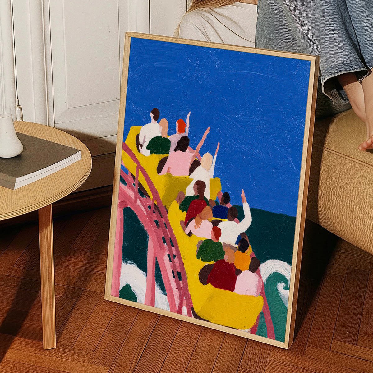 Ilustración de montaña rusa junto al mar – Product1