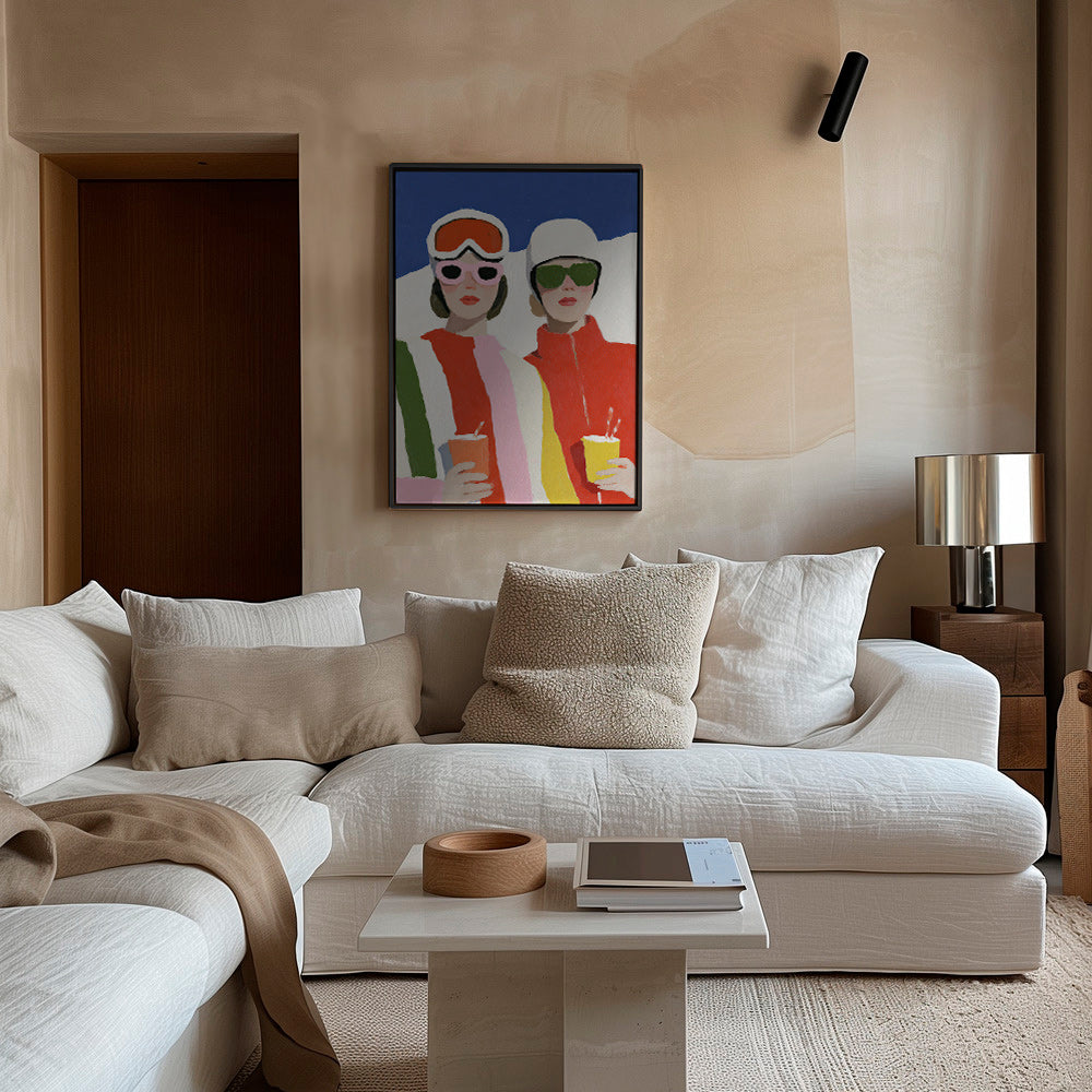 Ilustración de après-ski con dos figuras – Canvas1