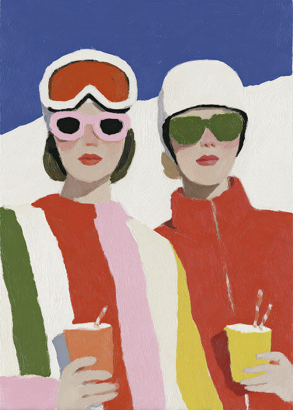 Ilustración de après-ski con dos figuras