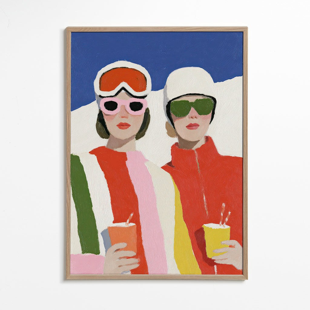 Ilustración de après-ski con dos figuras – Oak Frame