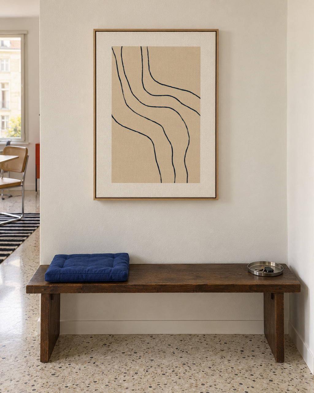 Sand Curves - Framed canvas in an interior