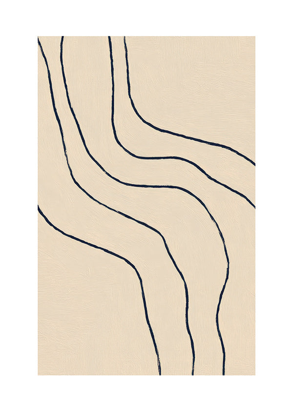 Cuadro minimalista con trazos orgánicos en beige